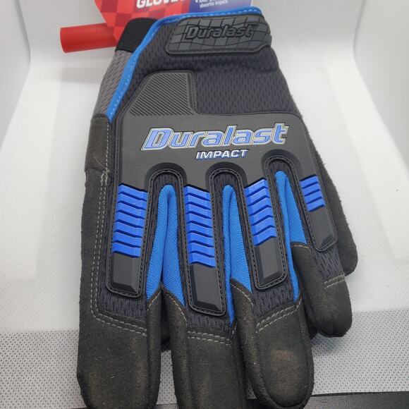 Duralast Impact Large work gloves Blue/Black New With Tags - Picture 1 of 6